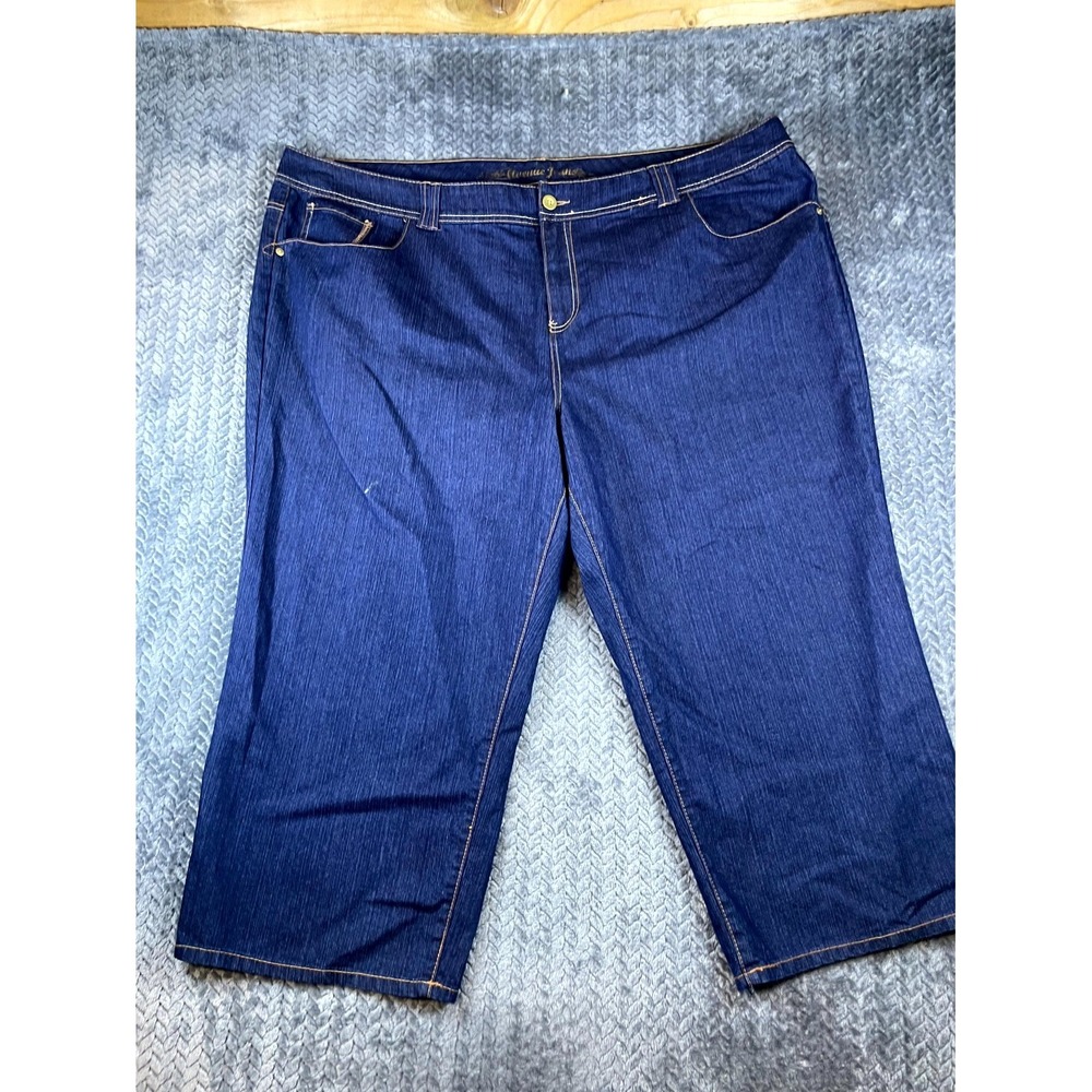 Avenue Jeans Womens 28 Blue Denim Medium Wash Cropped Stretch Casual 5-Pockets